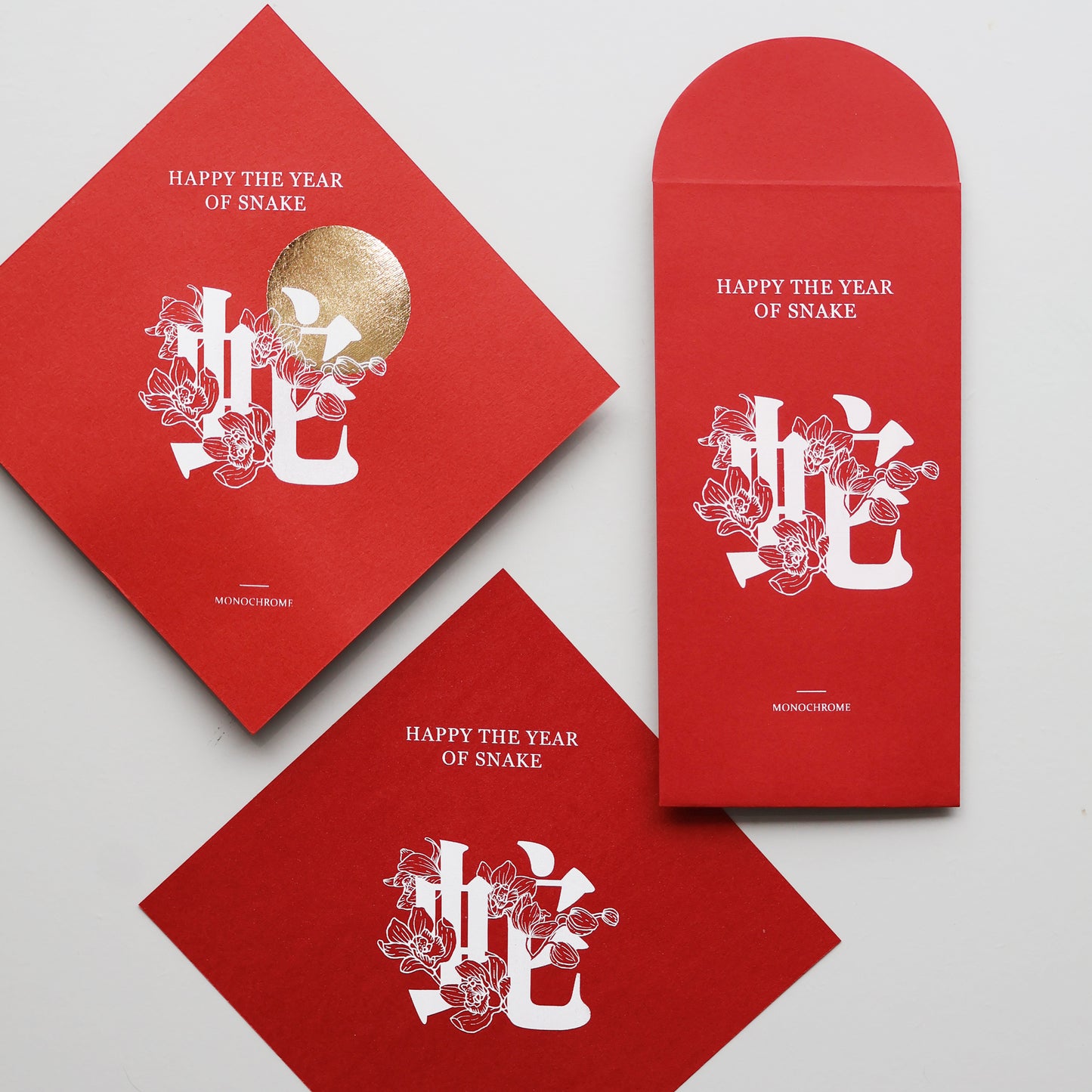 SNAKE 蛇|限量手工絹印紅包袋 5 入組