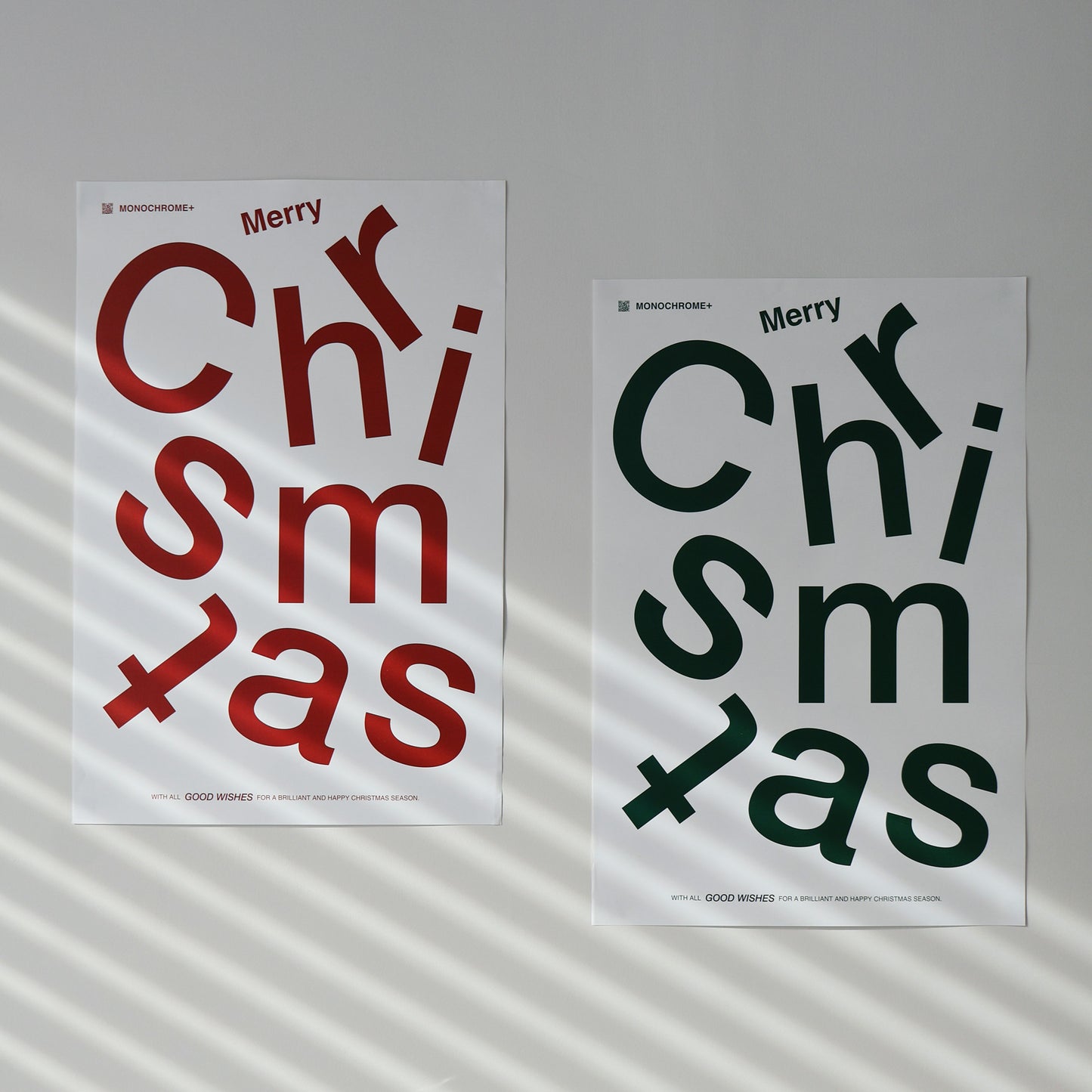 MERRY CHRISTMAS|聖誕字母海報 48x32cm - 綠 / 紅