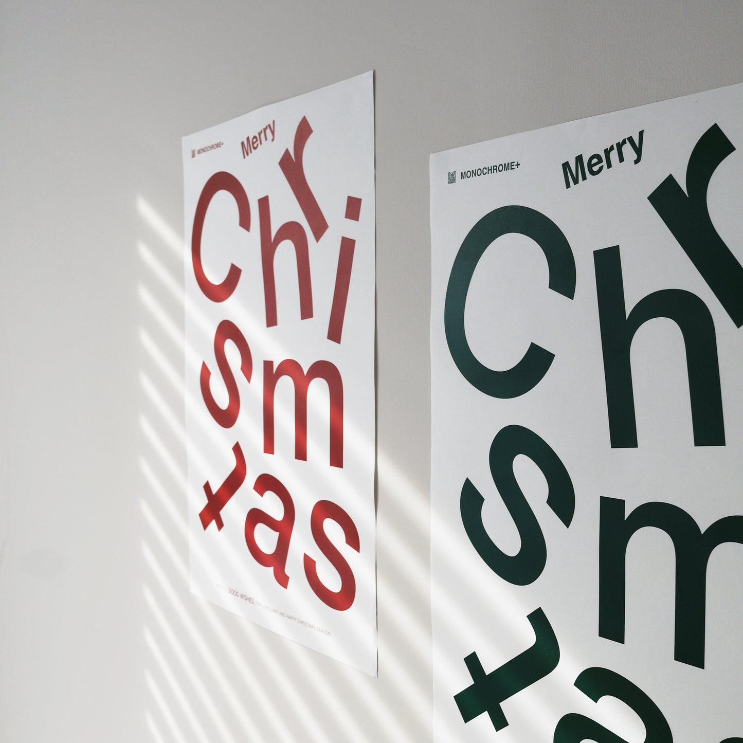 MERRY CHRISTMAS|聖誕字母海報 48x32cm - 綠 / 紅