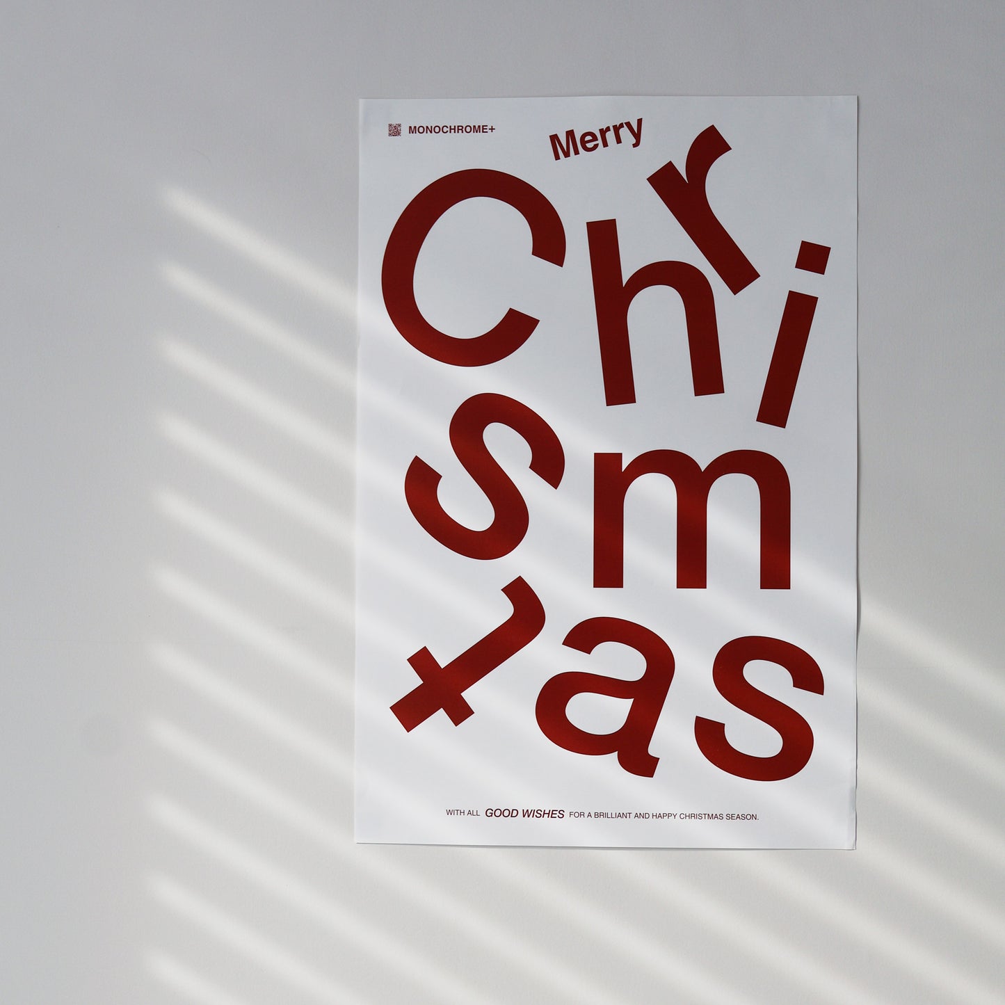 MERRY CHRISTMAS|聖誕字母海報 48x32cm - 綠 / 紅