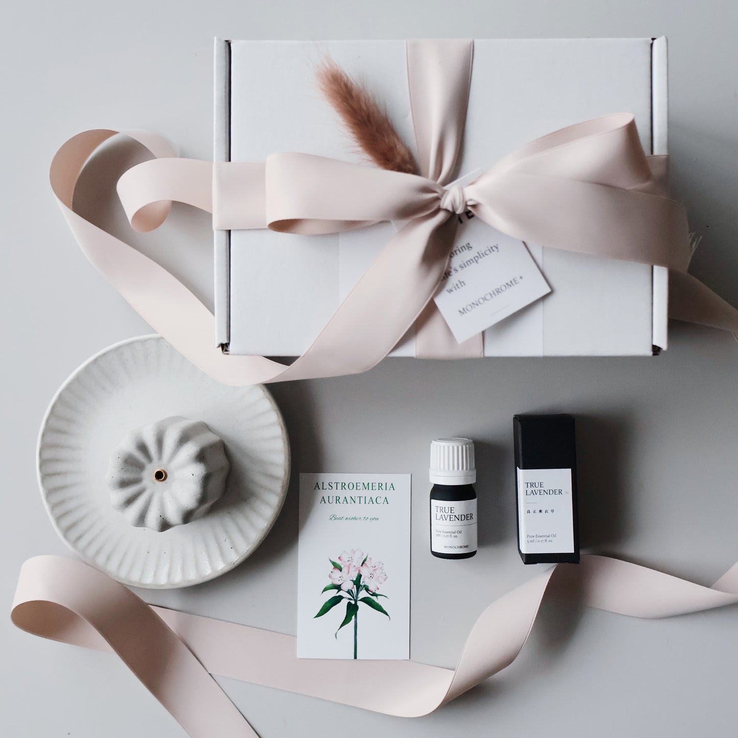 CANELÉ 法式可麗露|乾燥花+純天然精油+水泥擴香石花器/盤組禮盒