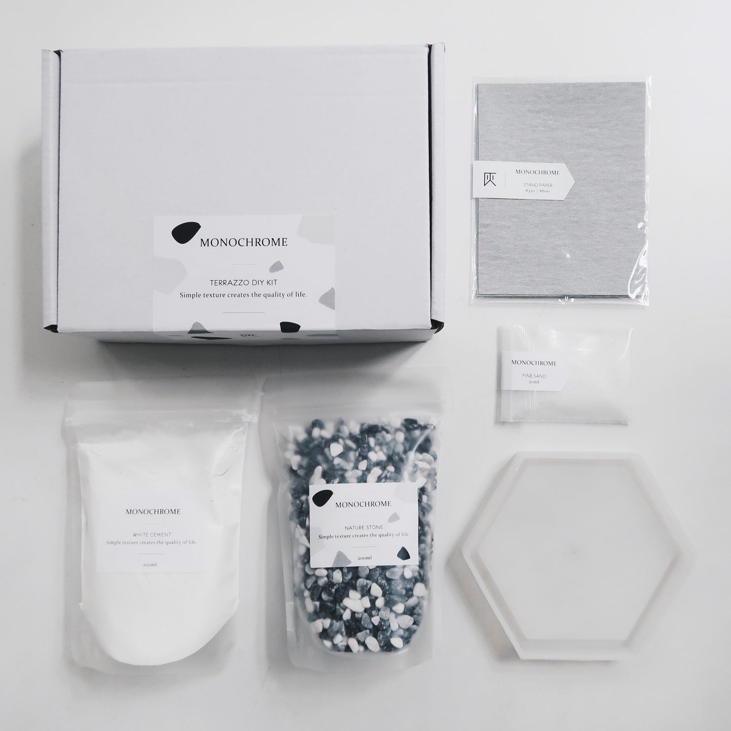 DIY KITS 手作體驗系列|磨石子水泥杯墊材料包組