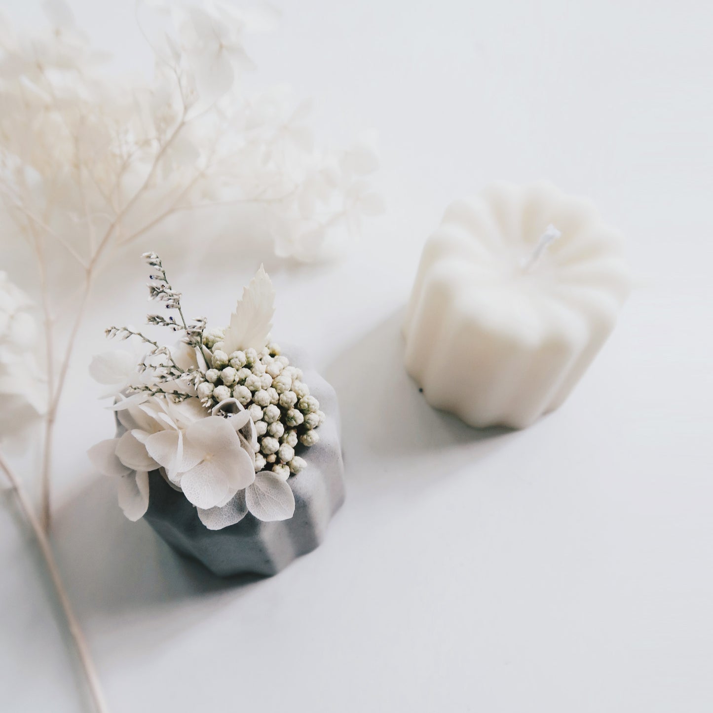CANELÉ 法式可麗露|不凋花水泥甜點擴香石+天然大豆蠟燭禮盒