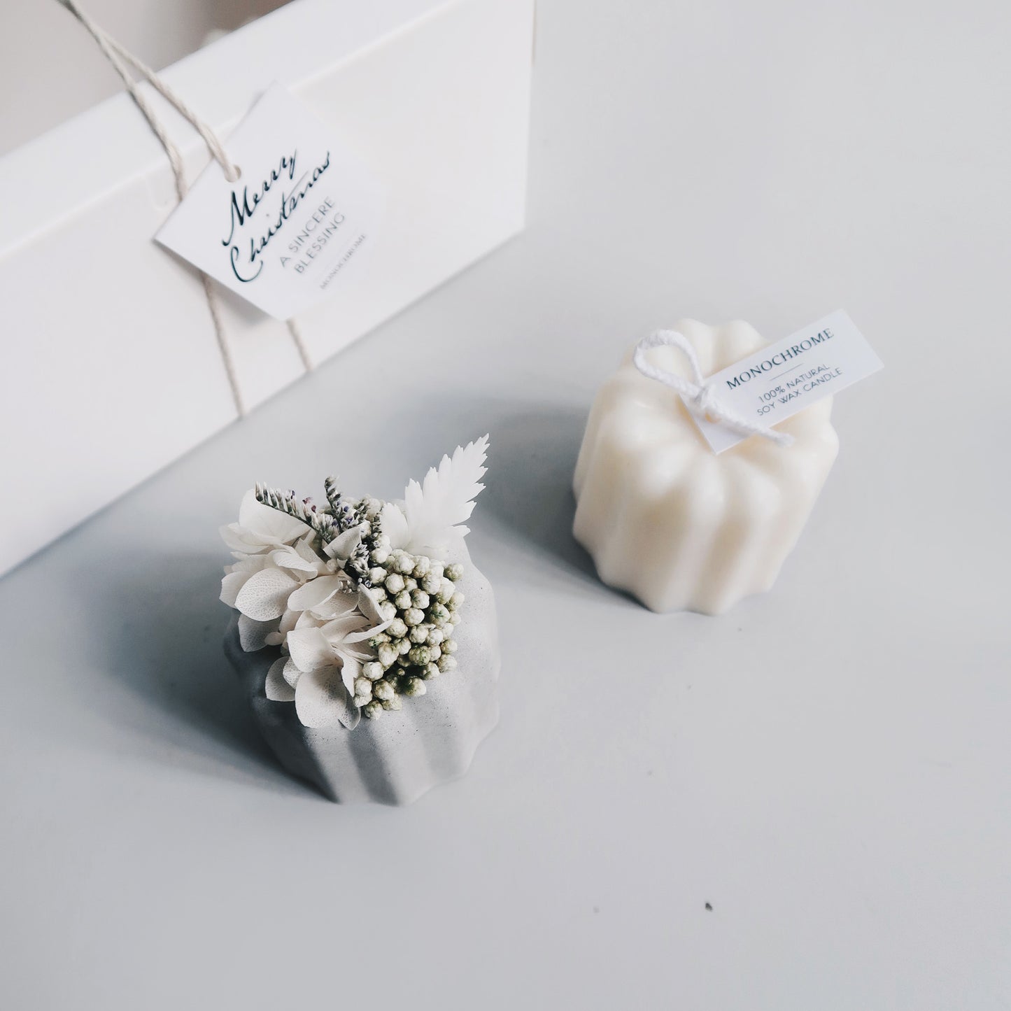 CANELÉ 法式可麗露|不凋花水泥甜點擴香石+天然大豆蠟燭禮盒