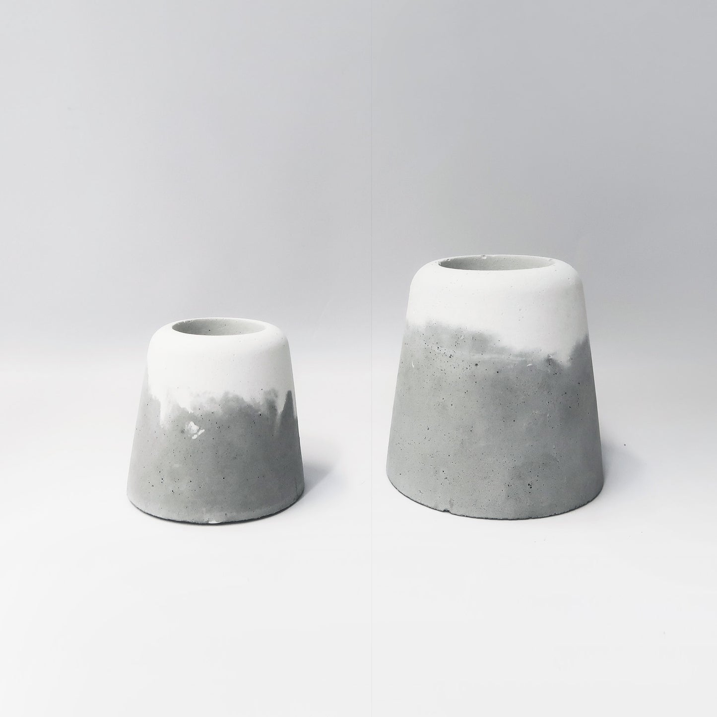 SNOW VOLCANO 雪火山|雙色雪景水泥盆器・置物盆 (L)
