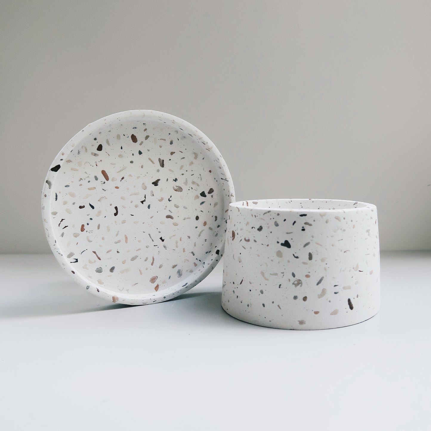 TERRAZZO 磨石子|暮色極簡梯形水泥盆器・花盆・花器