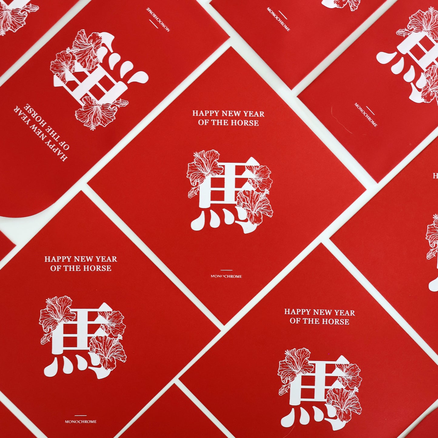 HORSE 馬｜限量手工燙金絹版印刷春聯紅包袋套組